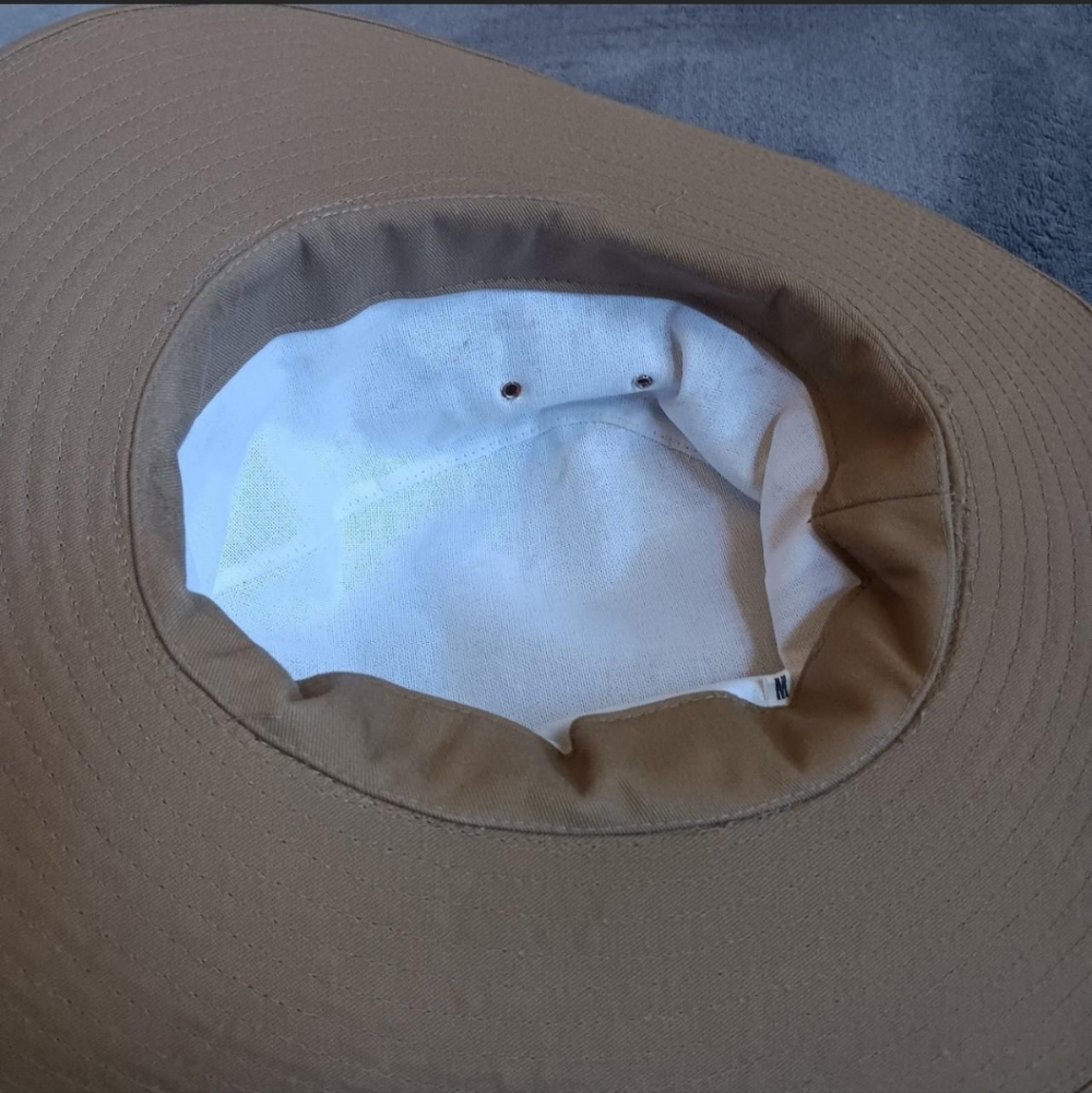Vintage Victoria Falls Khaki Safari Sun Hat Wide Brim Embroidered Waterfall Cap - Picture 8 of 8